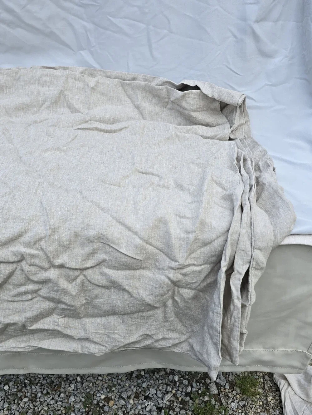 NWOT Quince European 100% Linen Duvet Cover Only Twin Natural Chambray